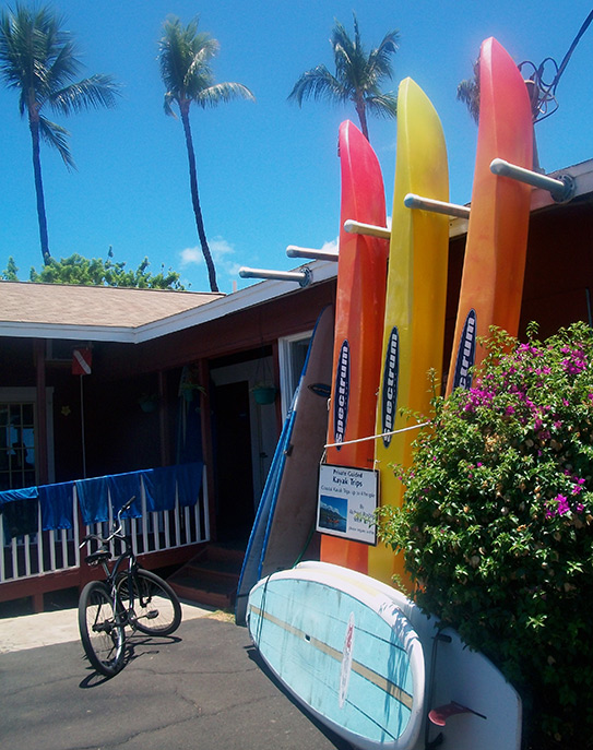 A surf shop near Lahaina Beach