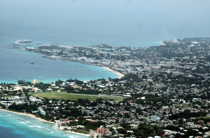 Bridgetown Barbados Harbor Seen From The Air