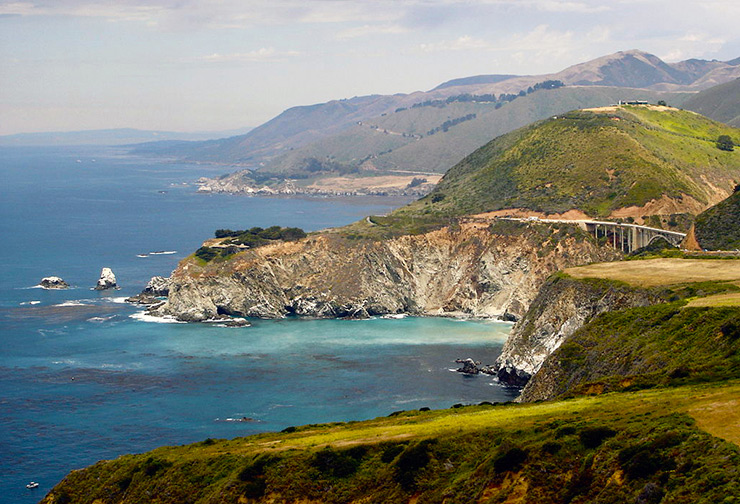 Big Sur features 70 miles of rugged coastline, mostly in Monterey County