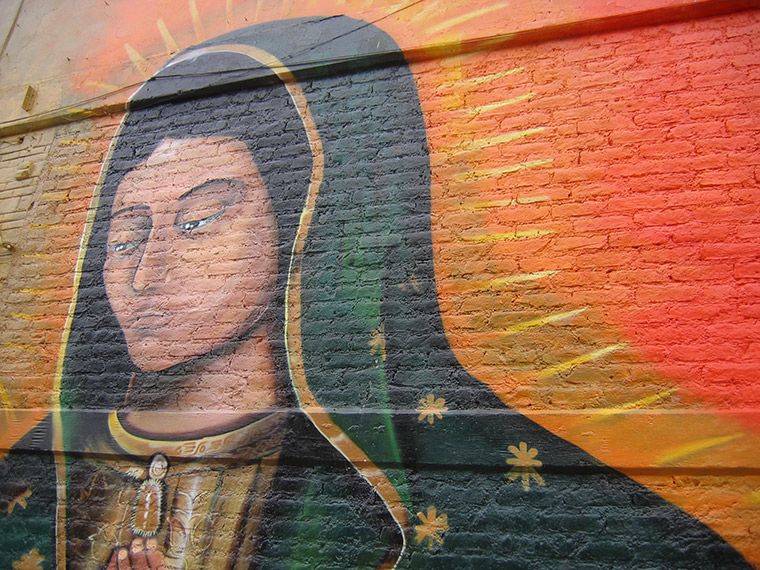 The magnificent Our Lady de Guadalupe mural in Oaxaca