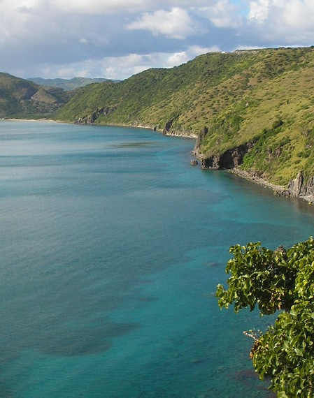 Rugged southern coast of St. Kitts