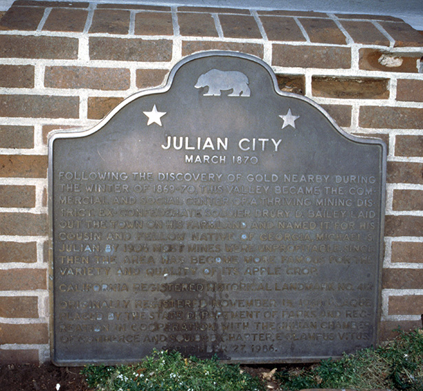 San Diego History, Julian City marker