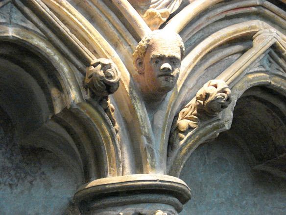 Medieval carving of an African head, Salisbury Cathedral