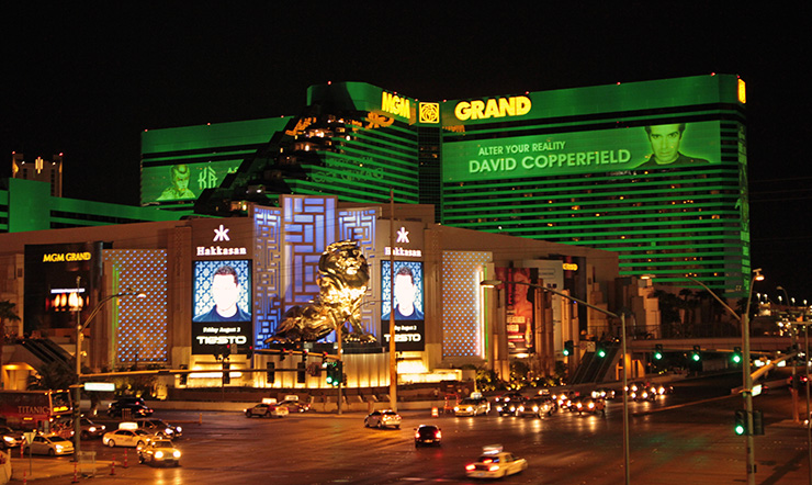 MGM Grand at night, Las Vegas Hotels