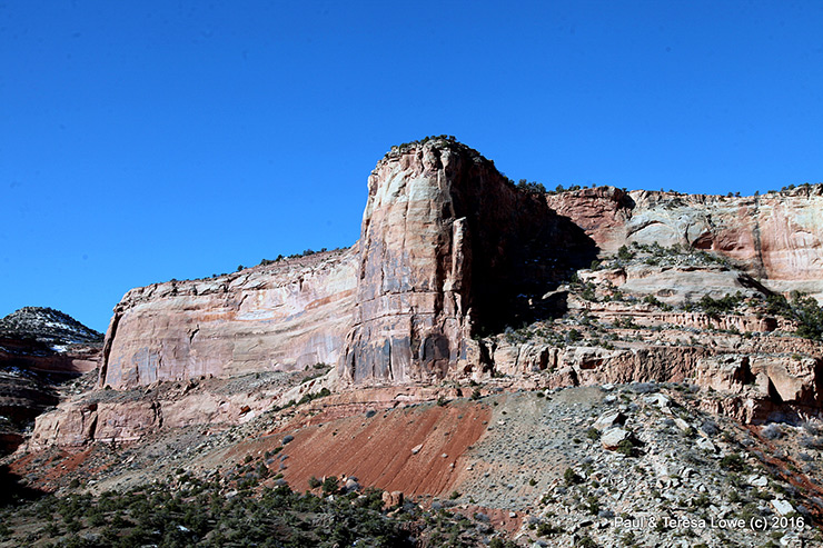 Protruding butte at Grand Junction