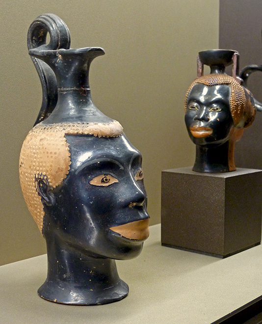 Wine Jug and Aryballos, Black Images at The Louvre