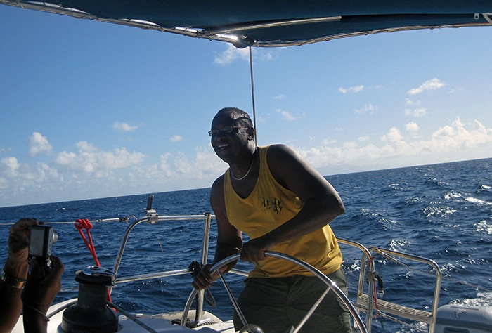 Royston boating in the Caribbean