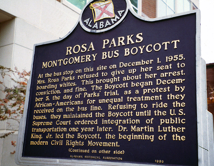 Montgomery Bus Boycott marker, Montgomery Civil Rights Movement