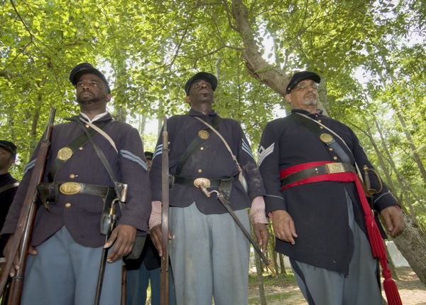 Union soldier re-enactors, Battle of New Market Heights