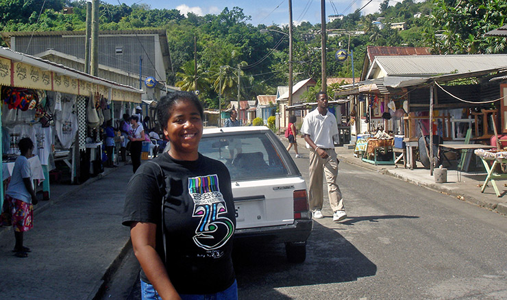 Sheila Umolu at Anse La Raye Village, St. Lucia Attractions