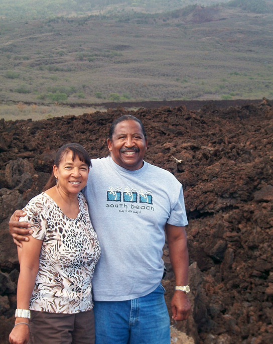 Angela and husband Lovie Smith on Maui