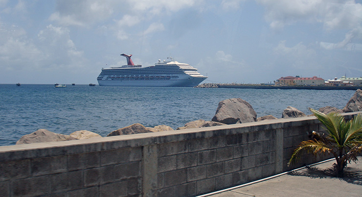 Cruise ship at St. Kitts harbor