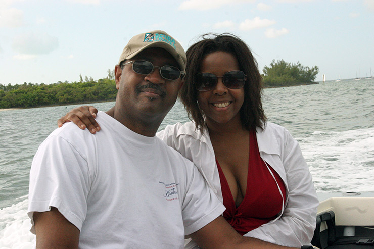 Lovely couple on Abaco dive boat; (c) Soul Of America