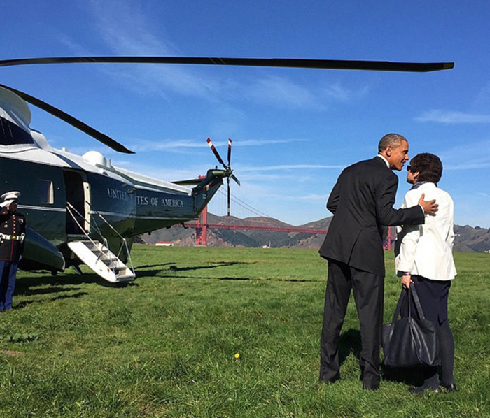 President Obama visting Crissy Field in San Francisco
