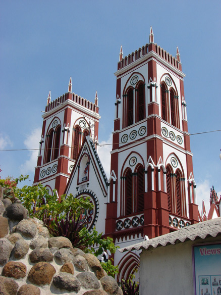 The towers of Sacred Heart Church