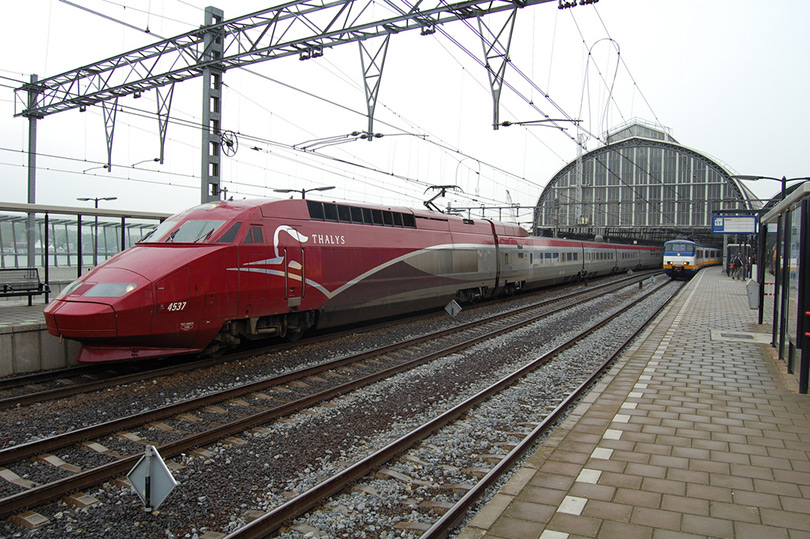 Thalys high speed train at Amsterdam Central Station