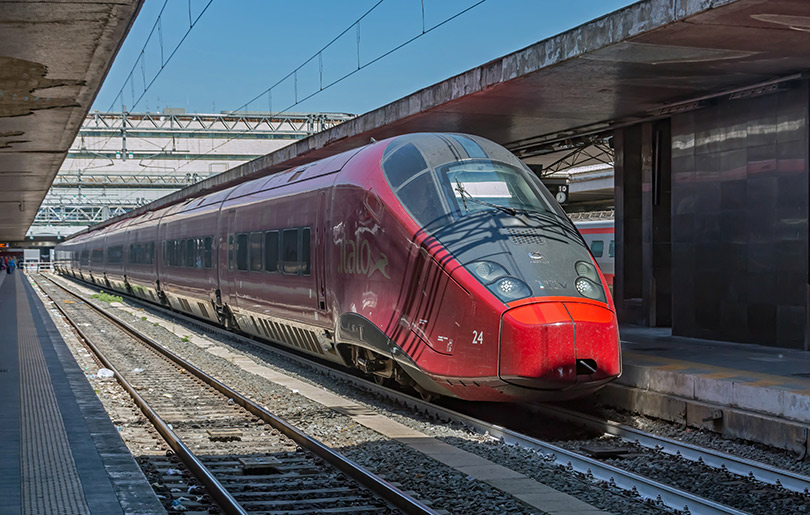 Italo high-speed train at Rome Termini Station, Rome Transportation