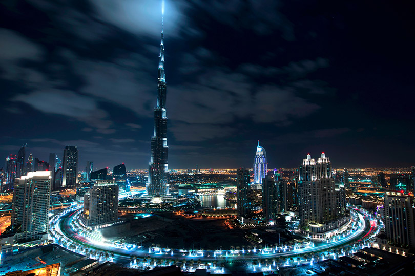 Burj Khalifa dominates the Dubai skyline