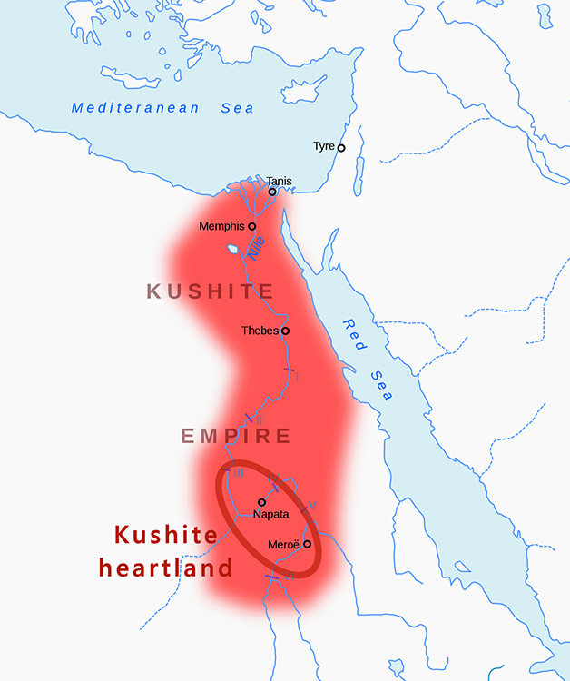 Kushite Empire around 700 BC
