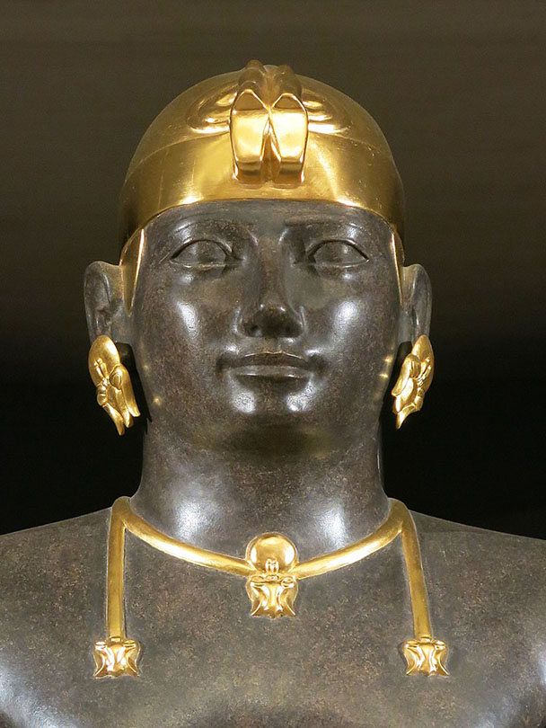 Taharqa statue reconstructed at the Louvre