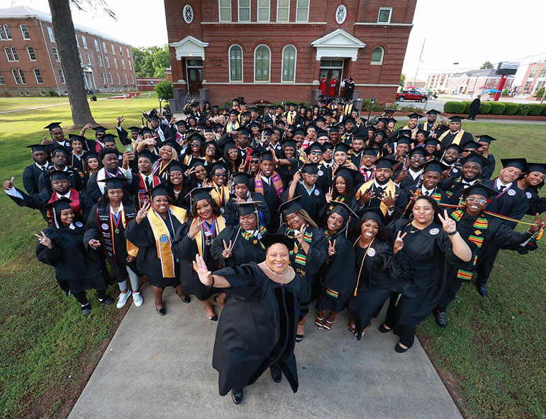 Talladega College graduates celebrating