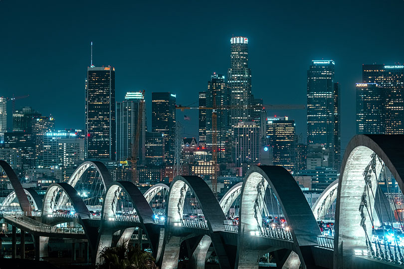 Los Angeles 5th Street Bridge skyline U.S. Cities